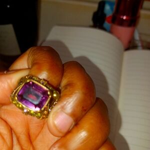 Elegant Purple and Gold Ring